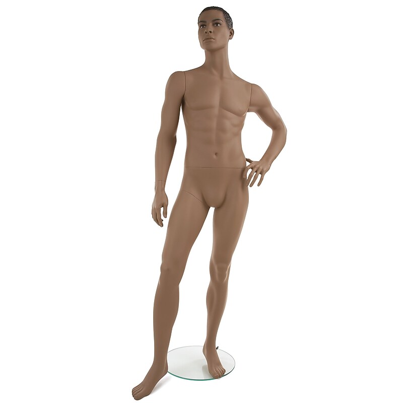 Econoco DRL-1 Ethnic Male Mannequin, African/American, Light Brown image 1