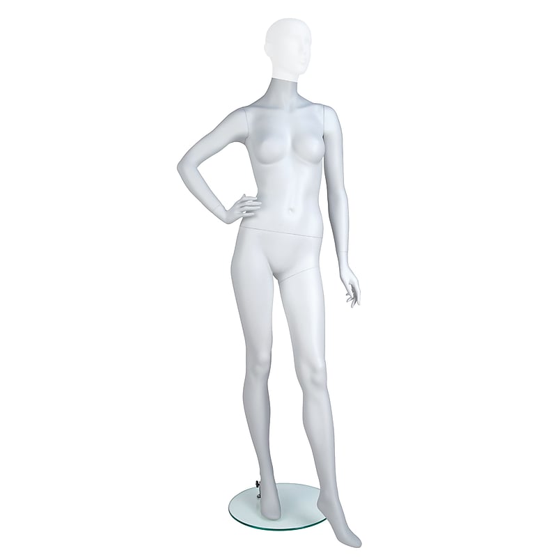 Econoco EVE-2HL EVE Headless Female Mannequin, Right Hand on Hip/Left Leg Forward, True White image 1