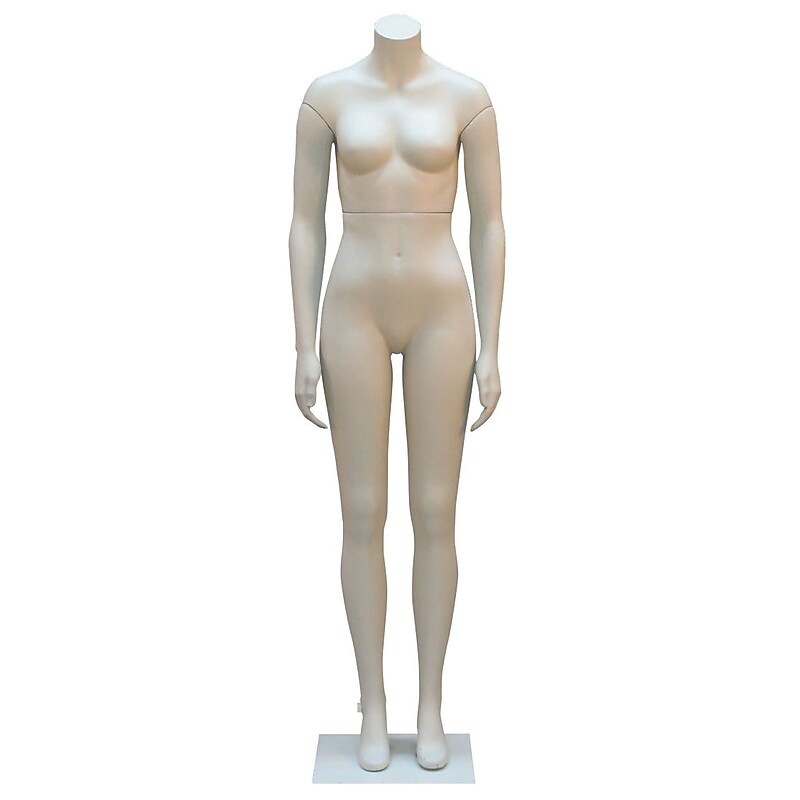 Econoco PEF-AMW Unbreakable Headless Female Mannequin, Straight Arms/Legs, Milky White image 1