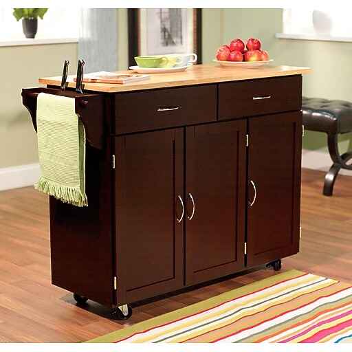 Shop Staples For Tms Extra Large Kitchen Cart With Wood Top