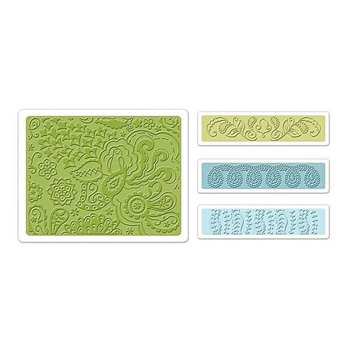 Sizzix® Textured Impressions Embossing Folder, Bohemian Botanicals Set Staples