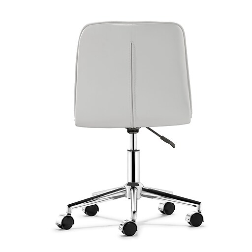 Zuo Admire Leather Computer and Desk Office Chair, Armless, White (205711ZUO) Staples