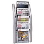 Alba Wall 5 Compartment Literature Display Acrylic, Silver~#|#~m000032110_sc7