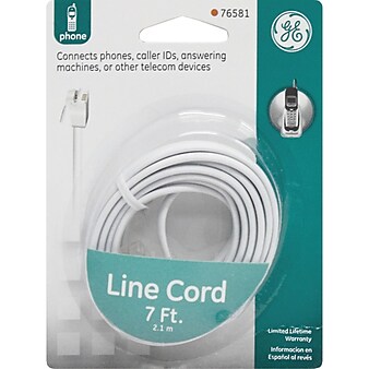 GE 7' 4 Conductor Line Cord, White