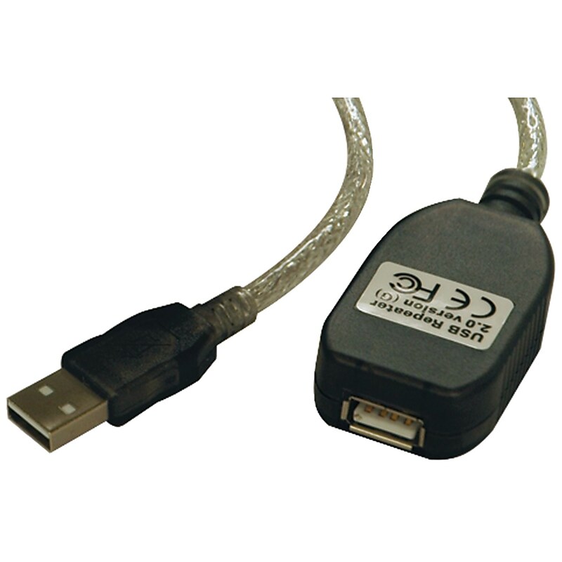 Tripp Lite 16' USB 2.0 Male to Female Extension Cable, Black image 1