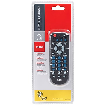 RCA® RCR503BR 3-Device Palm-Sized Universal Remote