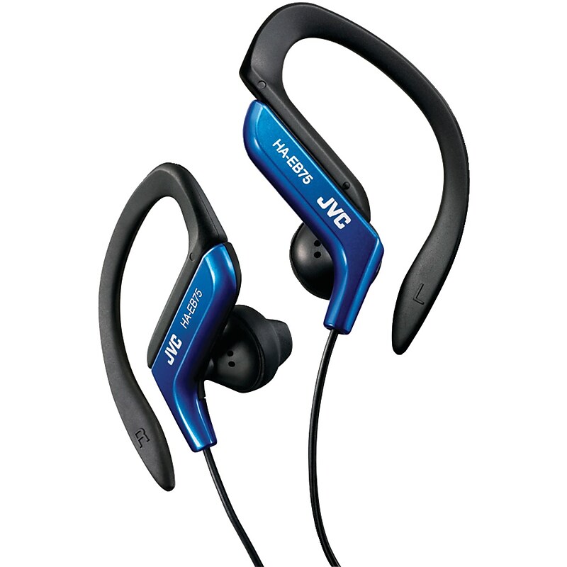 JVC HA-EB75A Stereo Sport Style Ear-clip Headphone, Blue image 1
