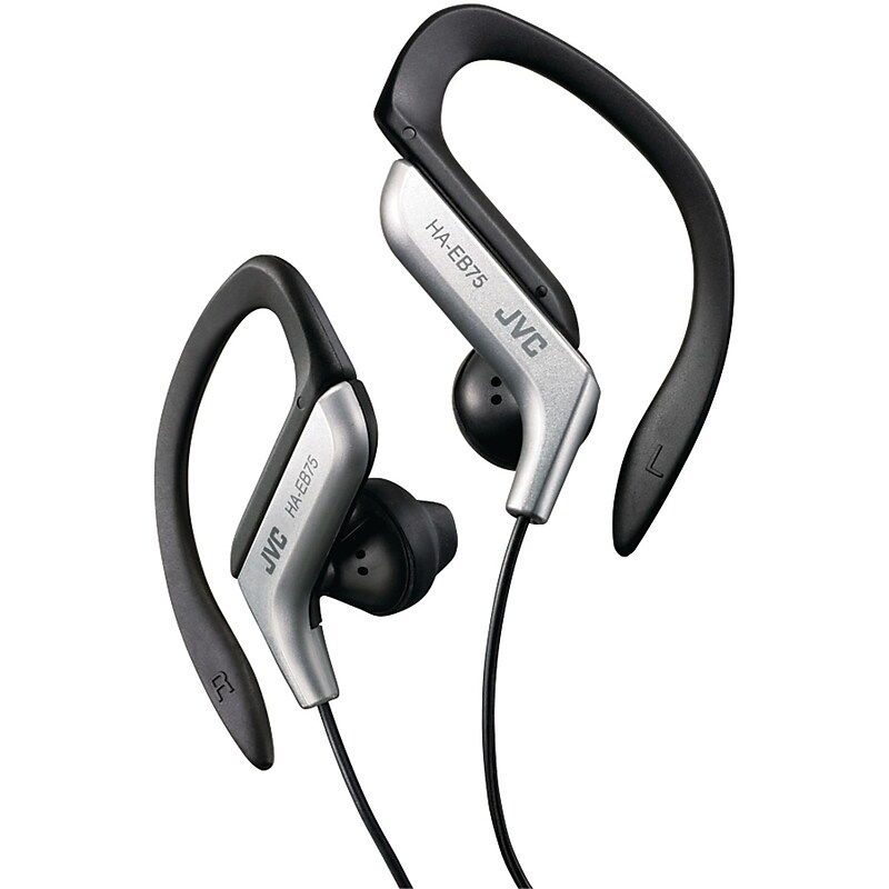 JVC HA-EB75S Stereo Sport Style Ear-clip Headphone, Silver image 1