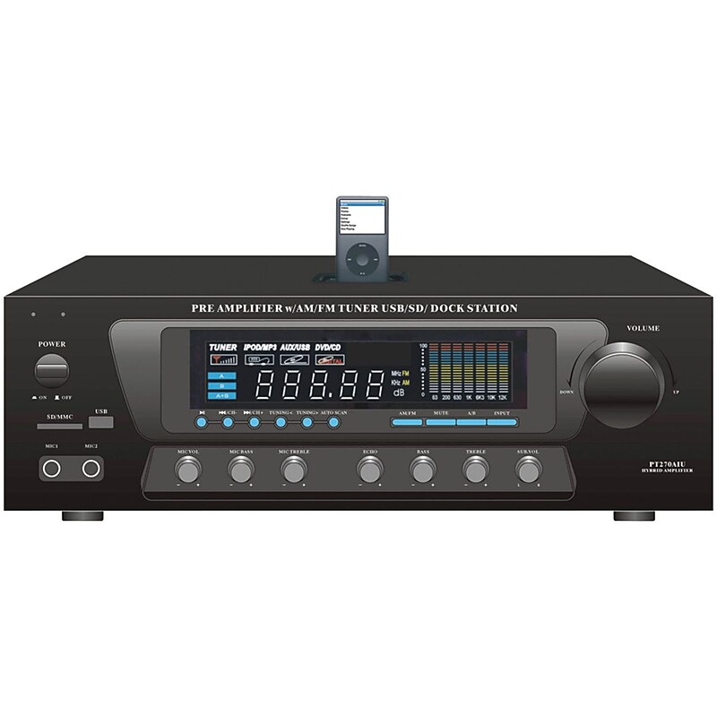 Pyle Home PT270AiU 600 Watt Stereo AM/FM Receiver with iPod Dock image 1