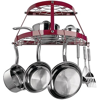 Range Kleen® CW6003R Two Shelf Wall Mount Pot Rack, Red