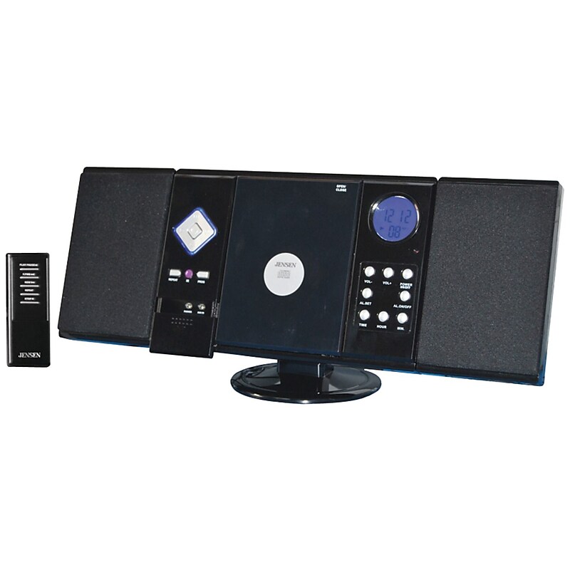 Jensen JMC-180 Wall Mountable CD System With AM/FM Stereo Receiver and Remote, Black (JMC-180) image 1