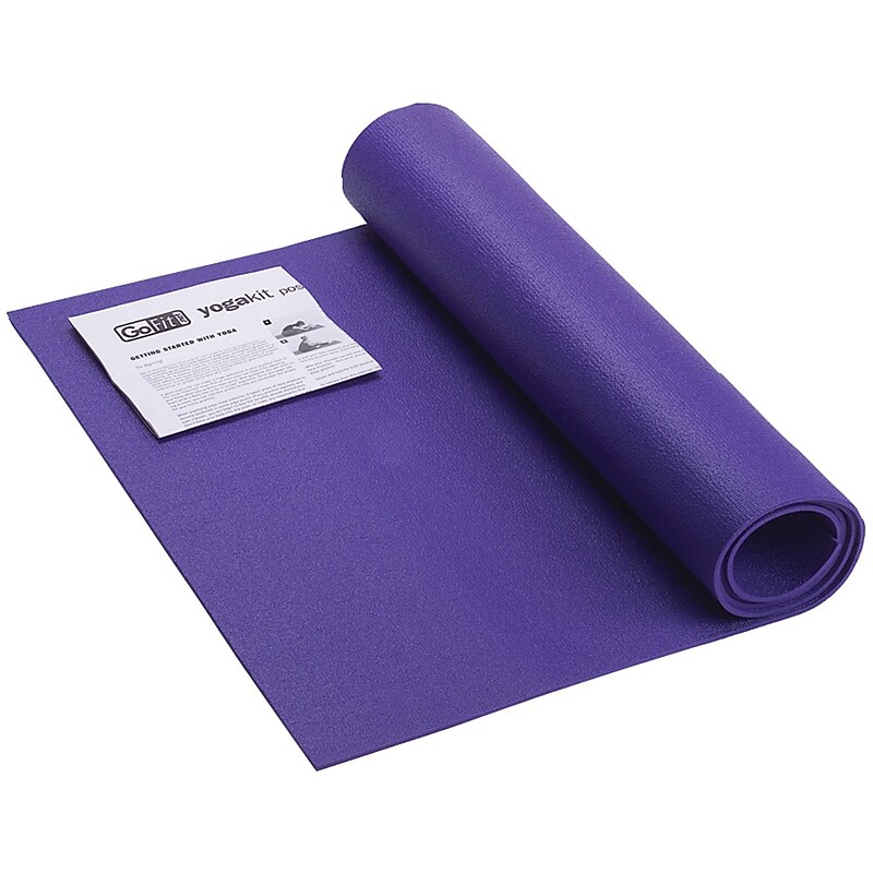 Gofit Yoga Mat with Yoga Position Poster, Purple (GOFGFYOGA) image 1