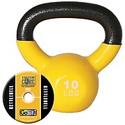 Gofit GF-KBELL10 Vinyl-Dipped Kettelbell And Iron Core Training DVD, Yellow