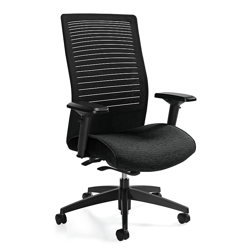 Global Loover Urban Fabric Mesh High Back Weight Sensing Synchro Tilter Chair, Black Coal image 1