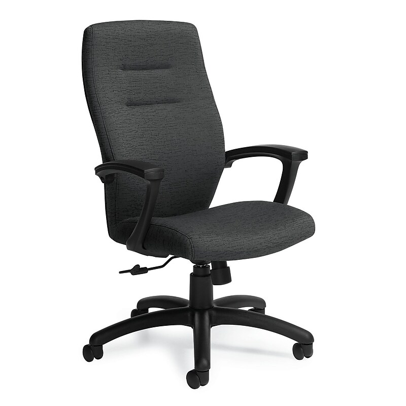 Global Synopsis Quilt Fabric High Back Tilter Chair, Charcoal Gray image 1