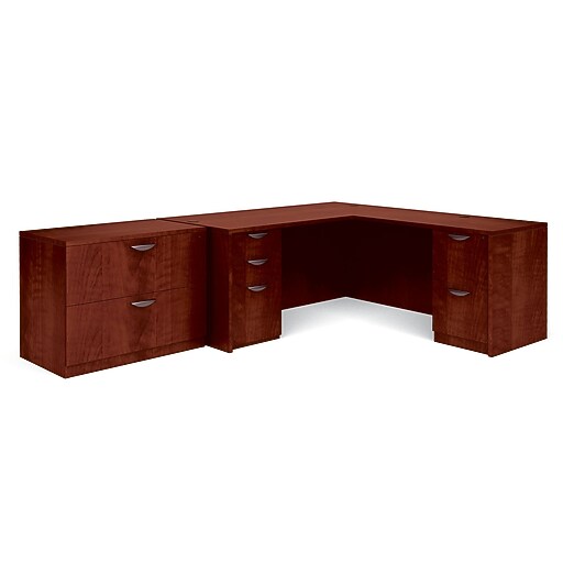 Global Superior BUNDLE14 Workstation, Dark Cherry Staples
