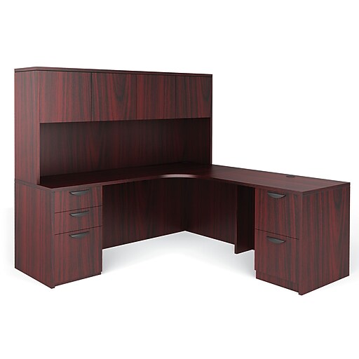 Global Superior BUNDLE12 Workstation, Mahogany Staples