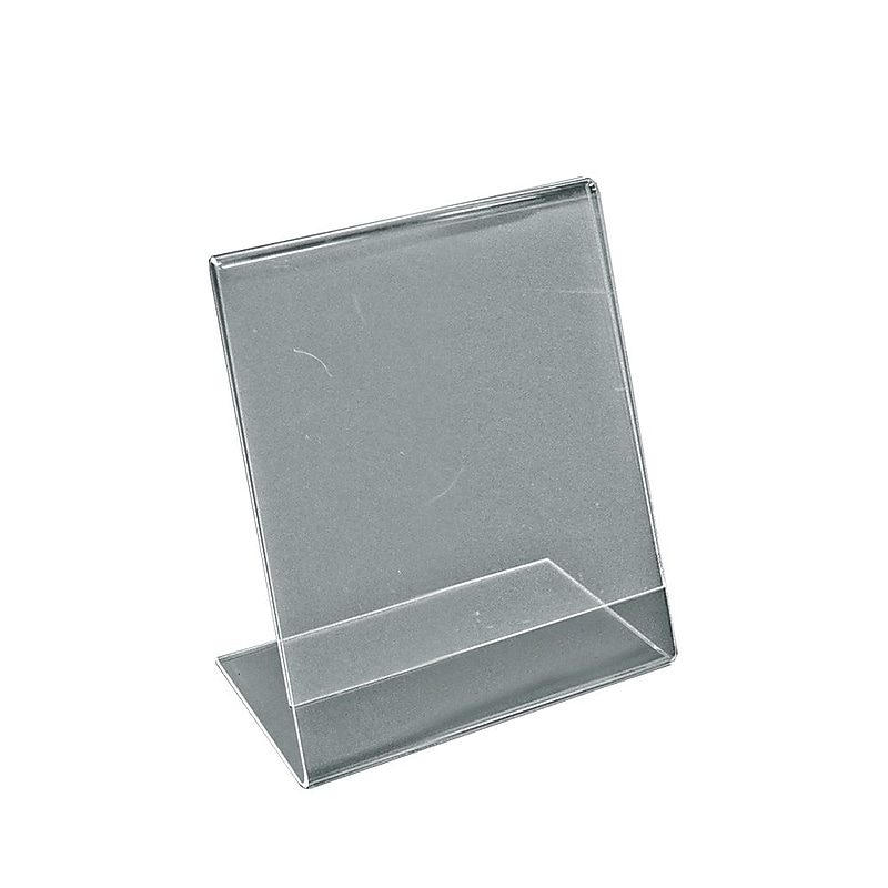 Azar Sign Holders, 4" x 6", Vertical, Clear Acrylic, 10/Pack (112726) image 1