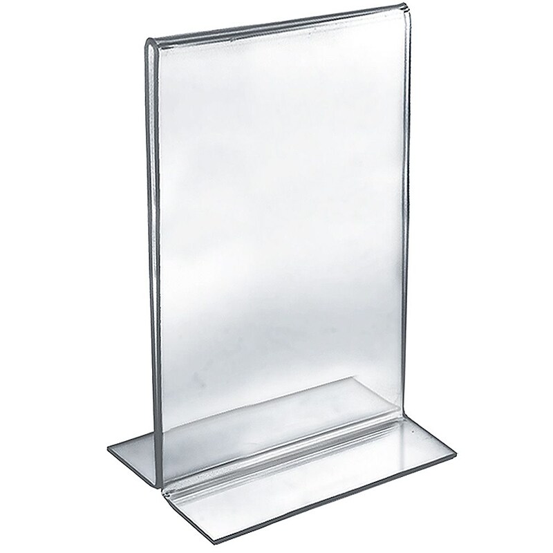Azar Sign Holder, 8.5" x 14", Horizontal, Clear Acrylic, 10/Pack (152706) image 1