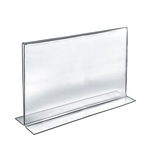 Azar Acrylic 2Sided DoubleFoot Horizontal Sign Holder, 11" x 17", 10