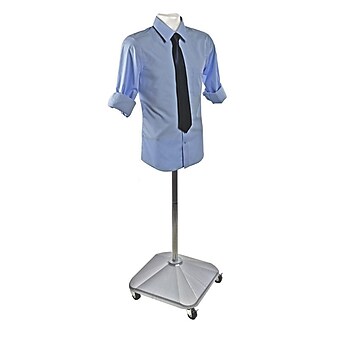 Azar Displays 60" Plastic Male Bust on Wheeled Plastic Base, White