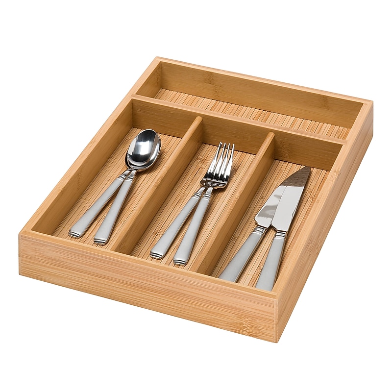 Honey Can Do® Bamboo 4Compartment Cutlery Tray, 14"(L) image 1