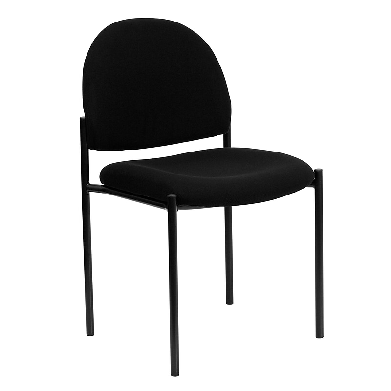 Flash Furniture Tania Fabric Reception Stacking Chair, Black, 15/Pack (15BT5151BK) image 1