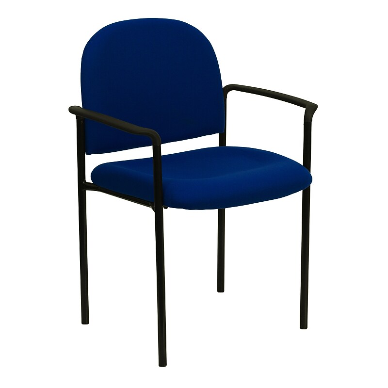 Flash Furniture Fabric Stackable Steel Side Chairs with Arms, Navy, 15/Pack (15BT5161NVY) image 1