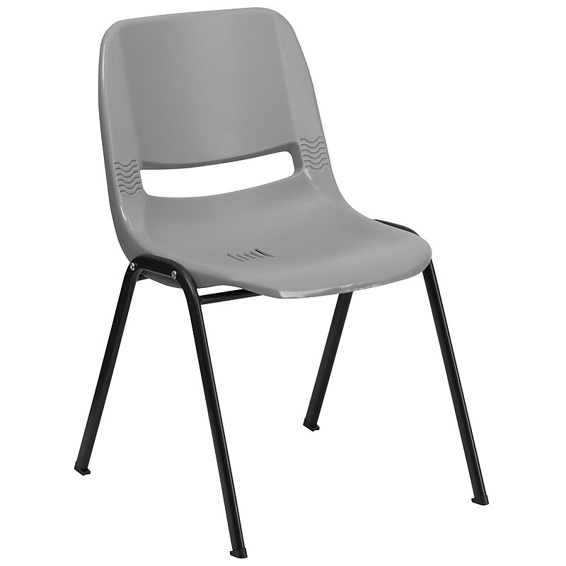 Flash Furniture HERCULES Ergonomic Shell Stack Chairs, Gray, 30/Pack image 1