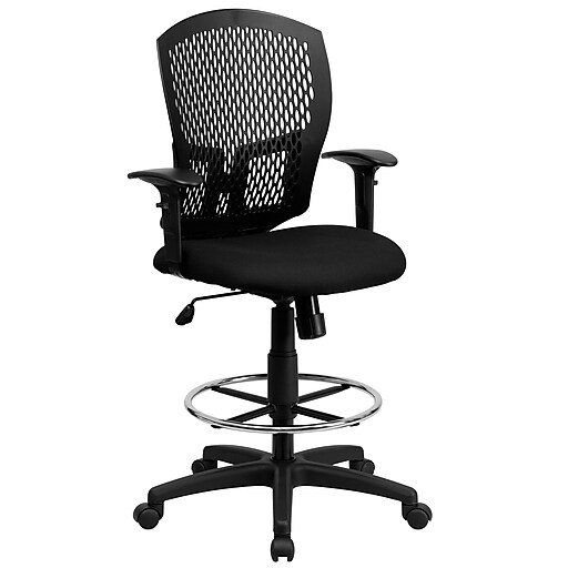 Flash Furniture Swivel Nylon and Plastic Drafting Stool, Adjustable Arm