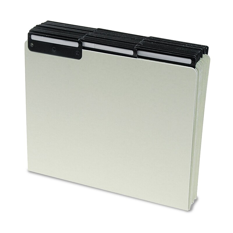 Smead Pressboard Guides, Flat Metal 1/3-Cut Tab with Insert (Blank), Letter Size, Gray/Green, 50 per Box (50534) image 1