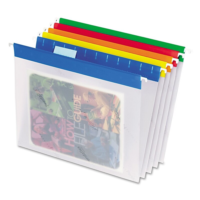 Pendaflex EasyView™ Poly Hanging File Folders, Assorted Color Bar, Letter, Holds 8 1/2"H x 11"W, 25/Bx (PFX 557080) image 1