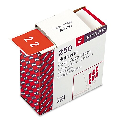 Smead DCC ColorCoded Numeric Label, 2, Label Roll, Pink, 250 labels per Roll (67422) at Staples
