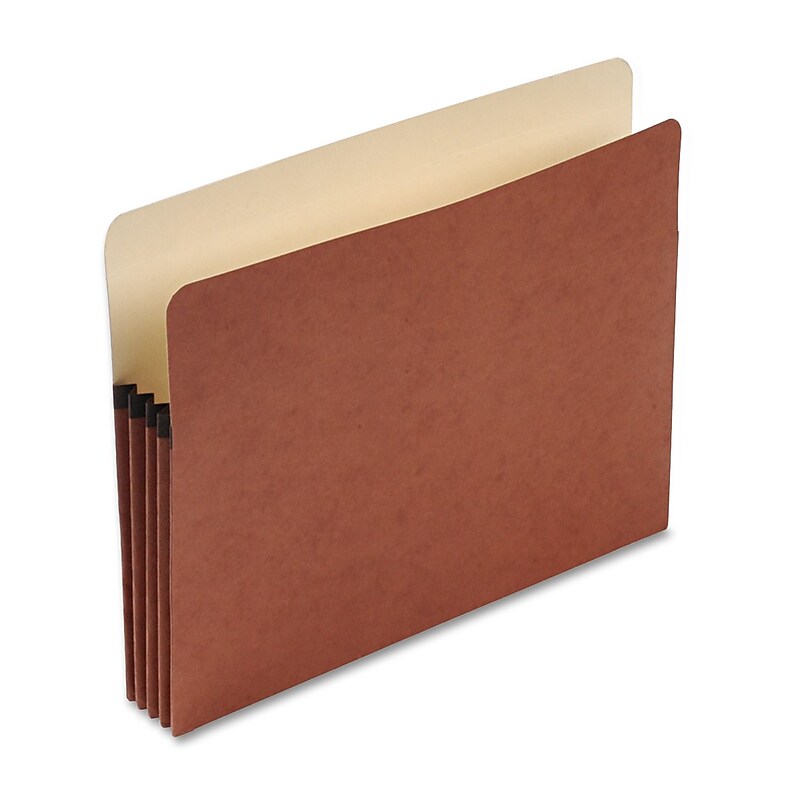 Pendaflex Recycled Heavy Duty Reinforced File Pocket, 3 1/2" Expansion, Letter Size, Brown (S24E) image 1