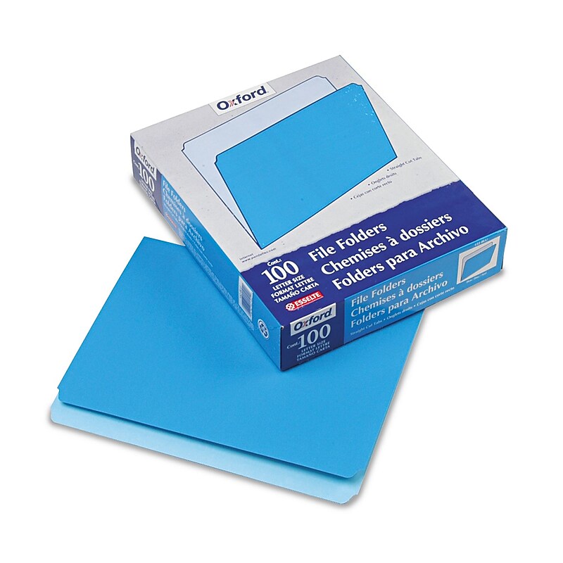 Pendaflex Recycled File Folder, Straight Cut, Letter Size, Blue, 100/Box (152 BLU) image 1