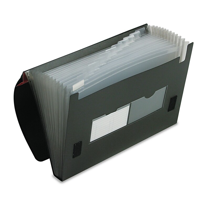 Pendaflex Heavy Duty Four Inch Expansion File, 13 Pockets, Poly, Letter, Black (82011EE) image 1