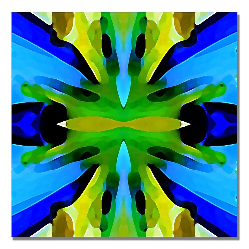 Trademark Fine Art Amy Vangsgard 'Paradise Blue and Green' Canvas Art 24x24 Inches image 1