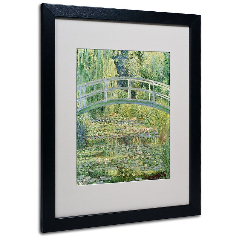 Trademark Fine Art Claude Monet 'The Waterlily Pond-Pink Harmony 1899' M Black Frame 16x20 Inches image 1