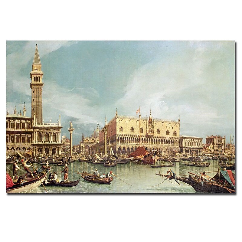 Trademark Fine Art Canaletto 'The Molo,Venice' Canvas Art 22x32 Inches image 1
