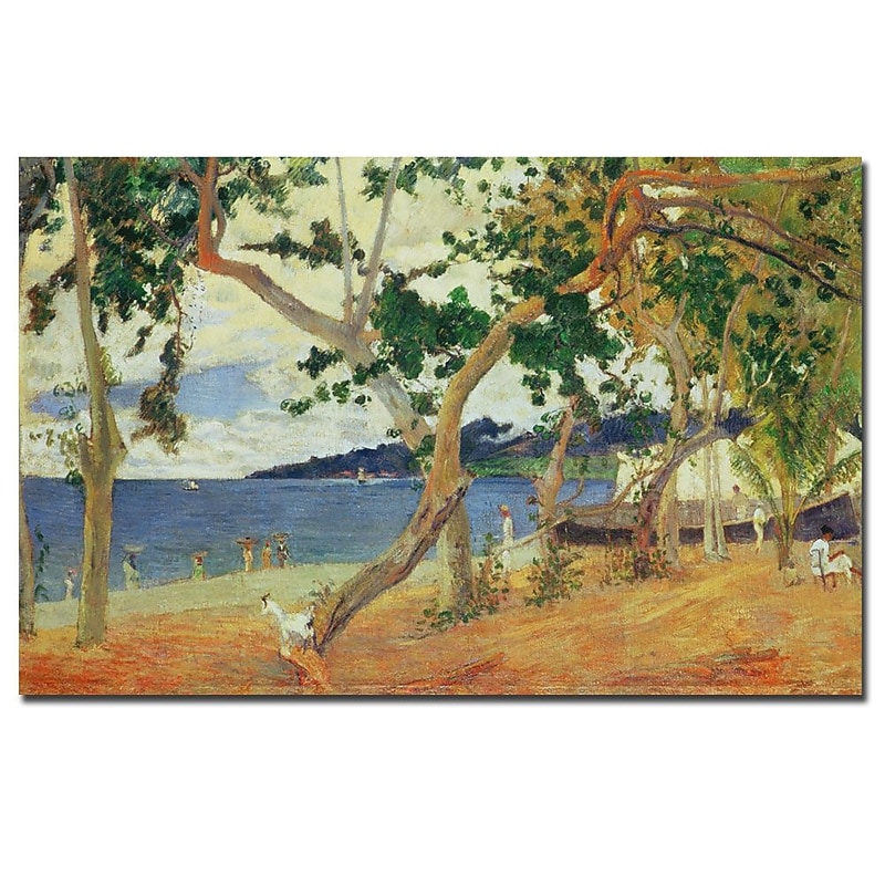 Trademark Fine Art Paul Gaugin, 'By the Seashore Martinique 1887' Canvas Ar 30x47 Inches image 1