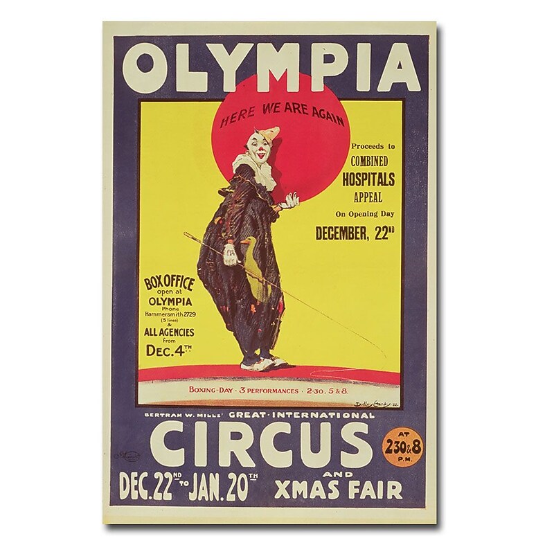 Trademark Fine Art Dudley Hardy 'Bertram Mills Circus 1922' Canvas Art image 1