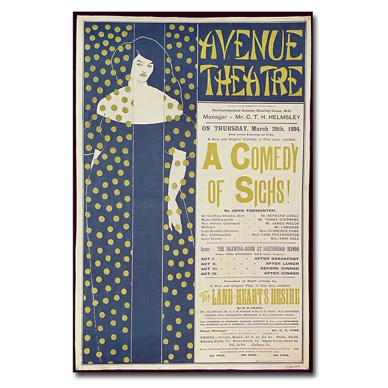 Trademark Fine Art Aubrey Beardsley 'A Comedy of Sighs' Canvas Art image 1