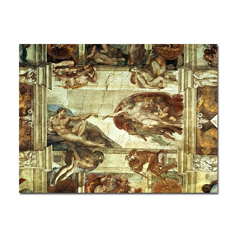 Trademark Fine Art Michelangelo 'The Creation of Adam' Canvas Art Ready to image 1