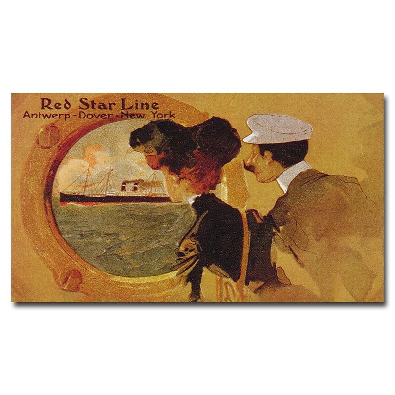 Trademark Fine Art 'Red Star Line' Canvas Art 18x32 Inches image 1