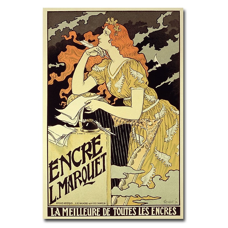 Trademark Fine Art Eugene Grasset 'Marquet Ink 1892' Canvas Art 16x24 Inches image 1