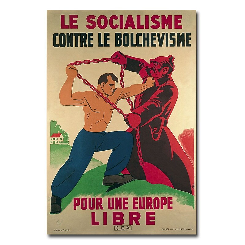 Trademark Fine Art 'Socialism Against Bolshevism for a Free Europe' Canvas Art 22x32 Inches image 1