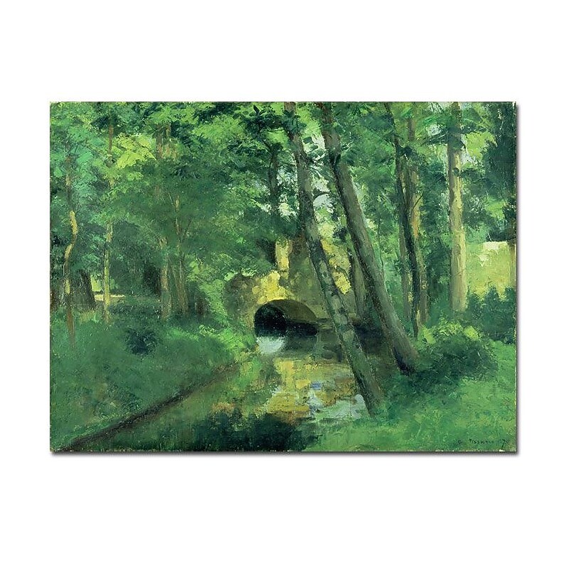 Trademark Fine Art Camille Pissarro 'The Little Bridge-Pontoise-1875' Canva image 1