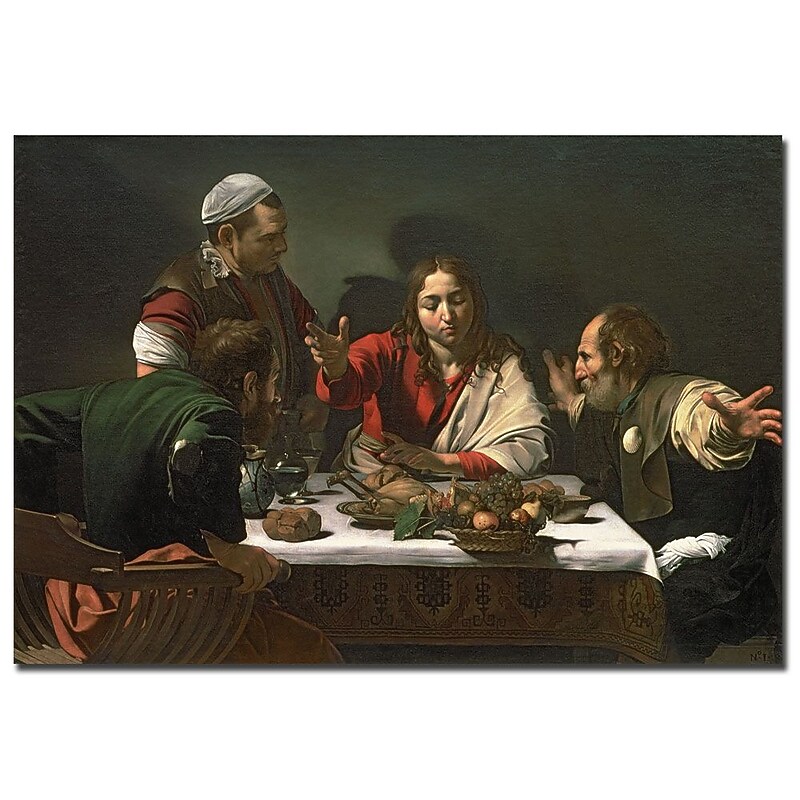 Trademark Fine Art Caravaggio 'The Supper at Emmaus 1601' Canvas Art 22x32 Inches image 1