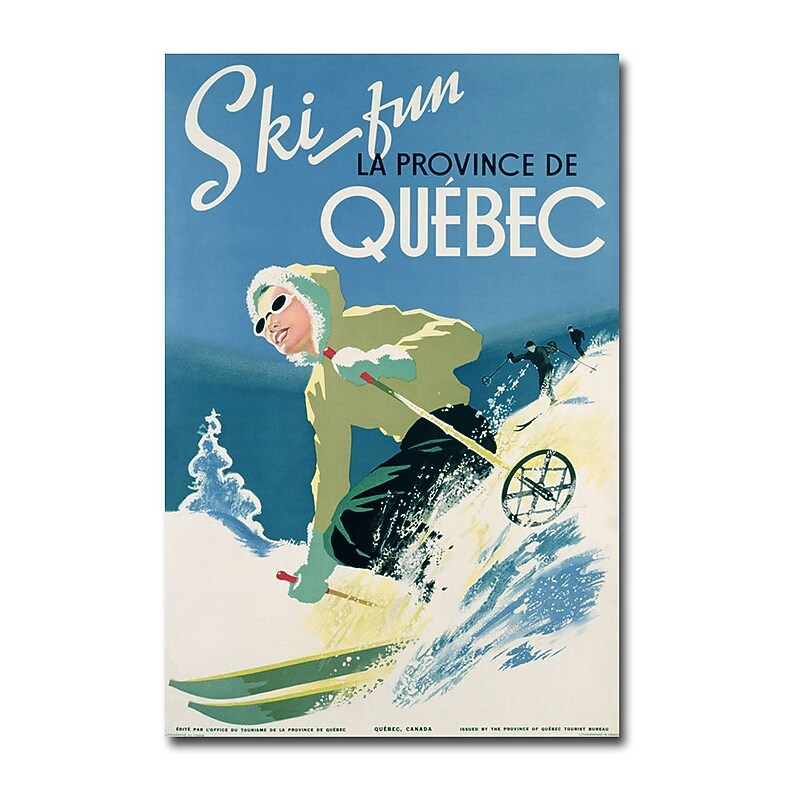 Trademark Fine Art Skiing in Quebec 1938' Canvas Art 22x32 Inches image 1