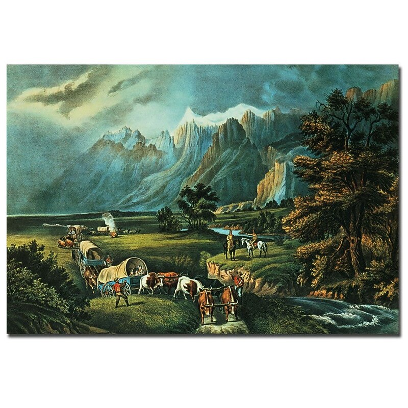 Trademark Fine Art N.Currier 'Emmigrants Crossing the Plains' Canvas Art image 1